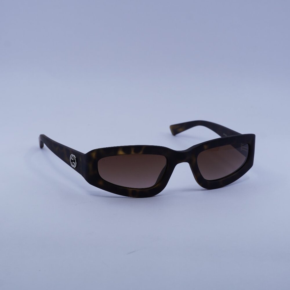 Gucci GG1787S 002 Sunglasses Dark Havana Cat Eye Frame, Brown Lenses